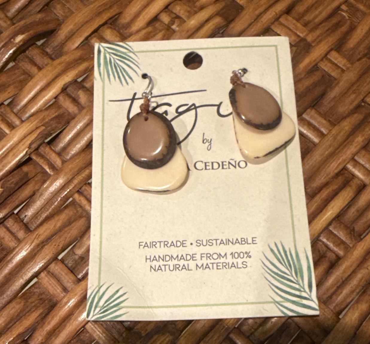 Tagua By Soraya Cedeno Sustainable Brown Earrings Handcrafted From Ecuadorian Ra