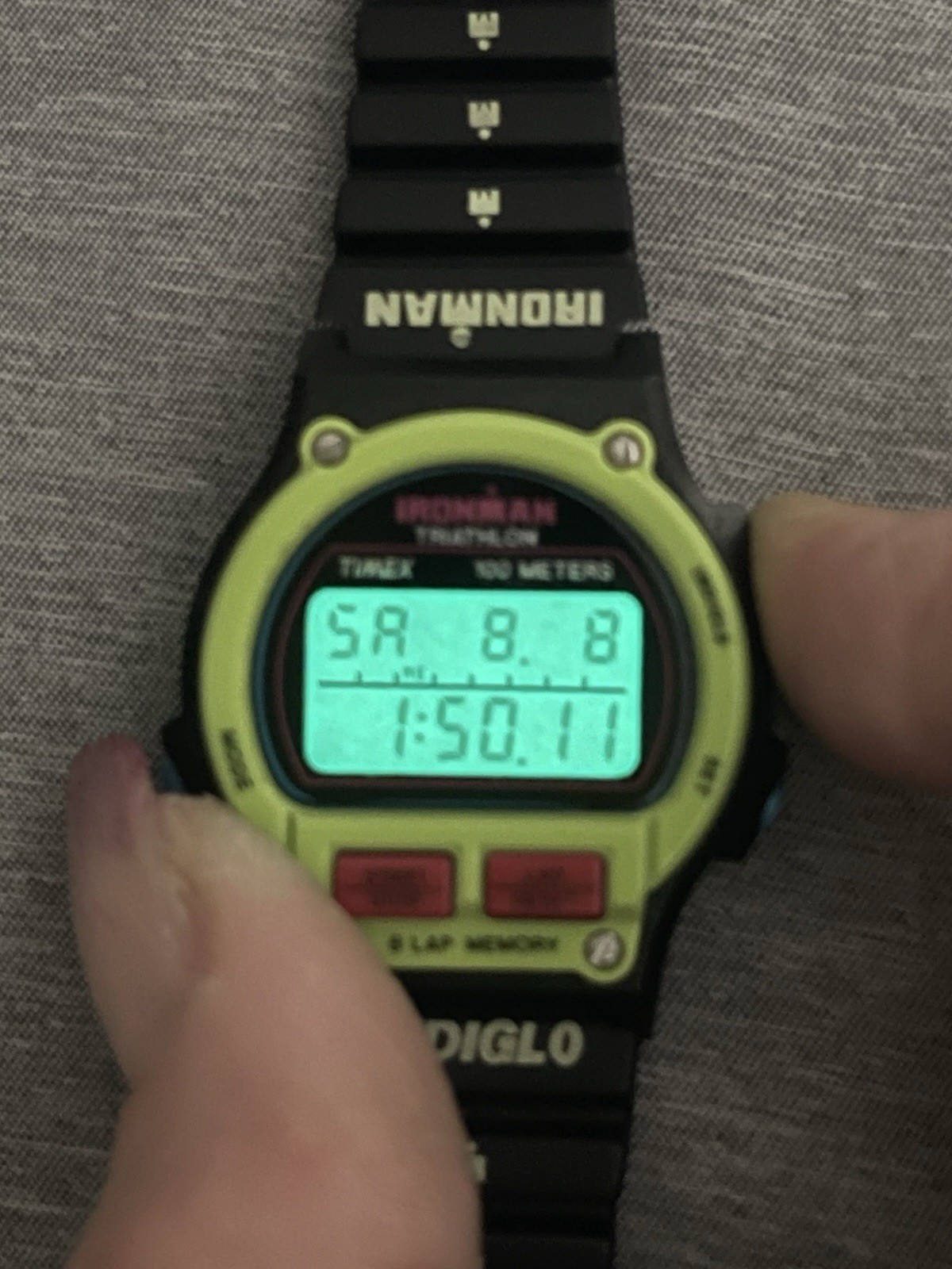 1995 Working Green Timex Ironman Triathlon Women’s Digital Watch Amazing Shape