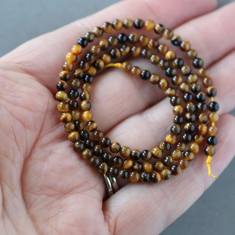 Tigers Eye Beads 3mm – Smooth Round Natural Gemstone 15 Strand
