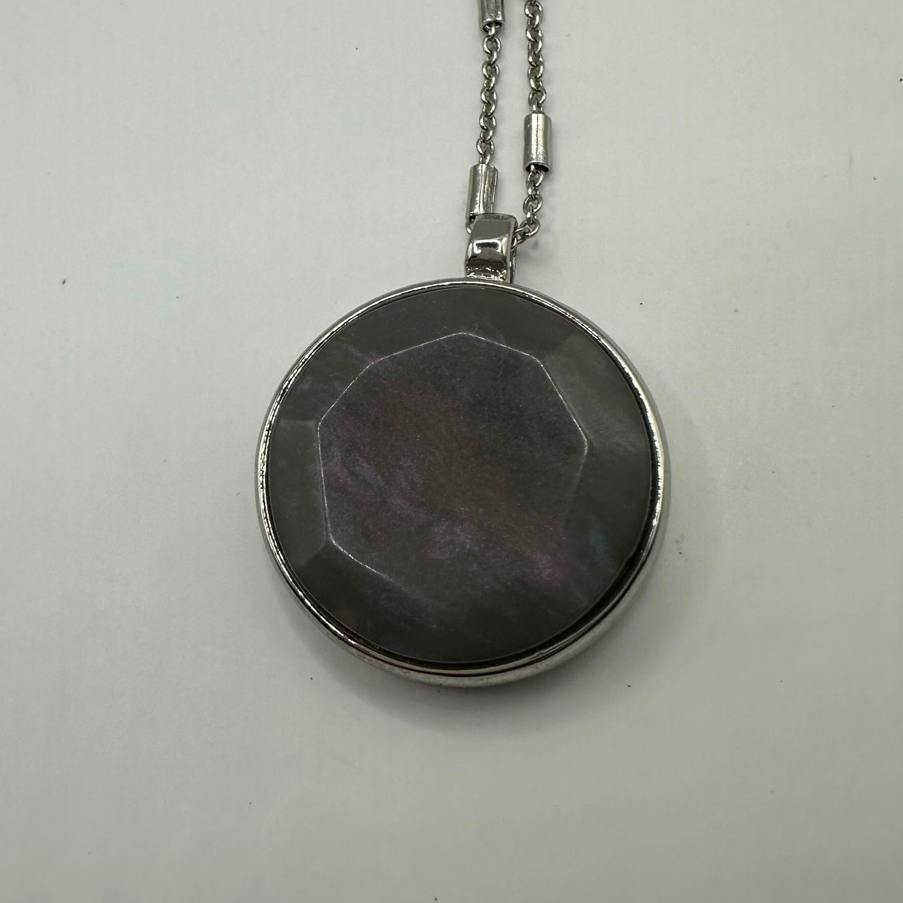 LOFT Silver Chain Purple White Necklace Costume Jewelry Modern Contemporary