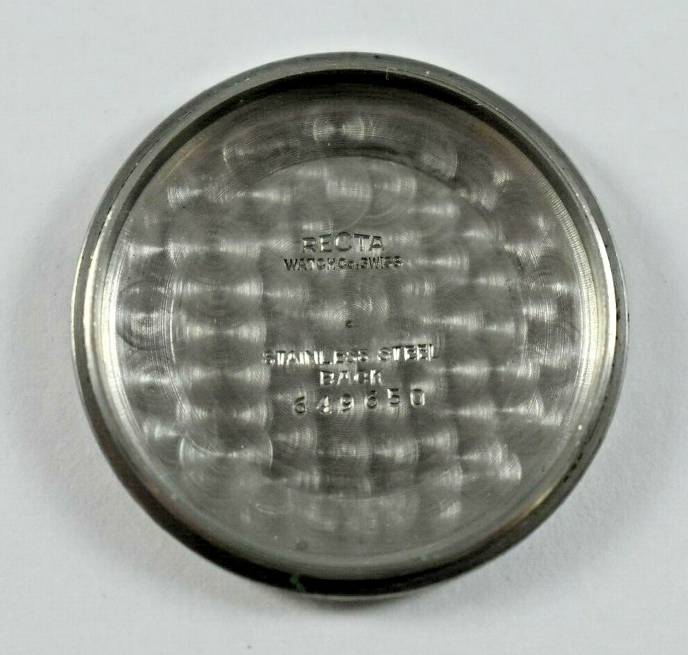 Vintage Recta Wrist Watch Stainless Steel Case Back 29.56mm lot.z