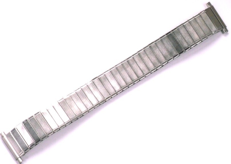 Silver Tone Straight Stretch Watch Band 16 MM to 22 MM Stainless Steel Lot of 5