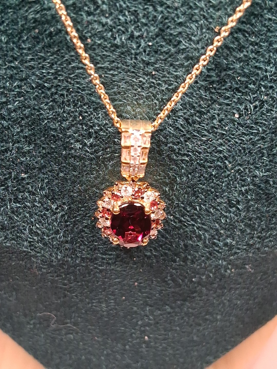 Certified and Appraise Luxoro 10k Yellow Gold AAA Radiant Ember Garnet Padparads