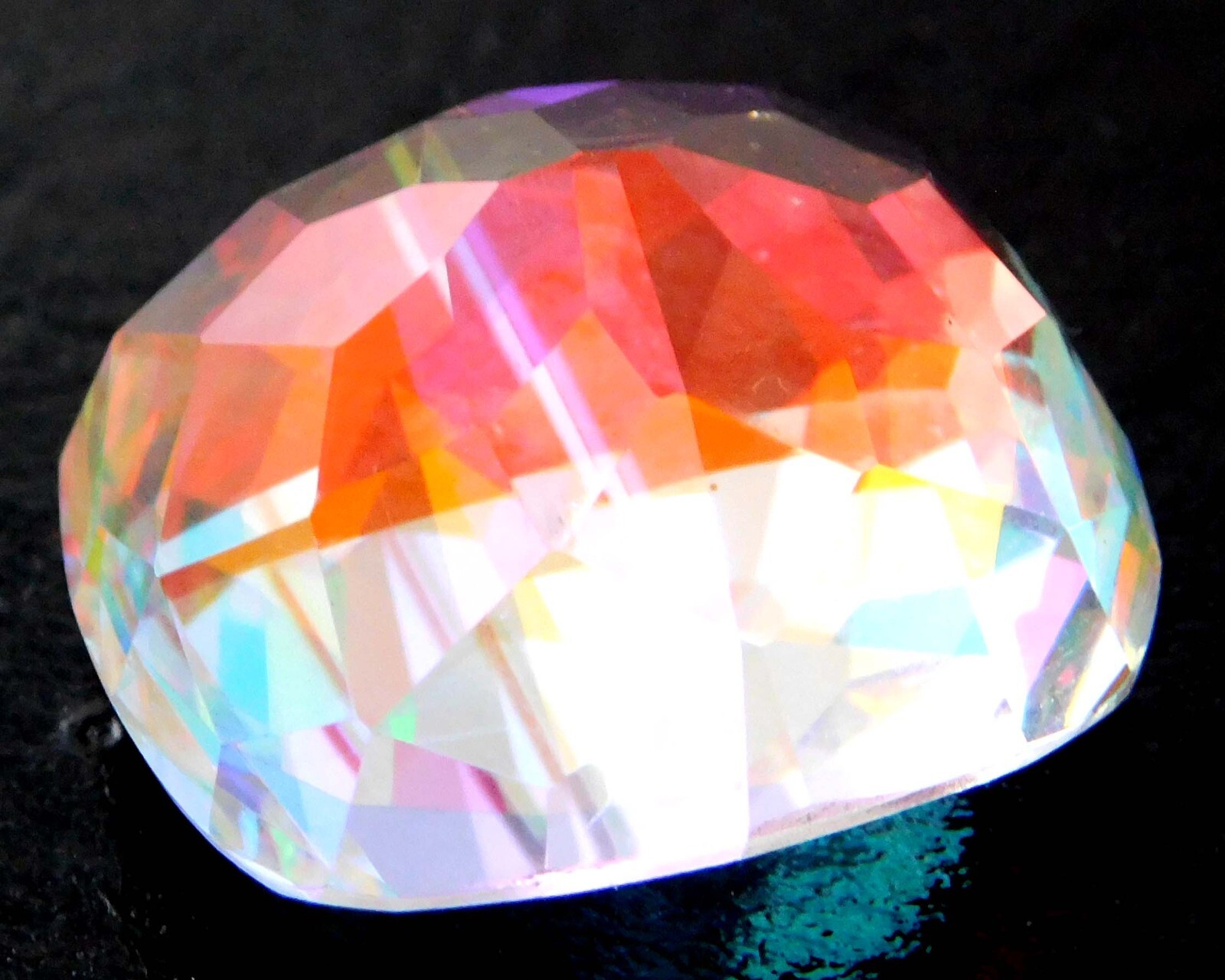 54.0 CT+ Natural Mystic Topaz Rainbow Color CUSHION Cut Certified GemstoneMY03