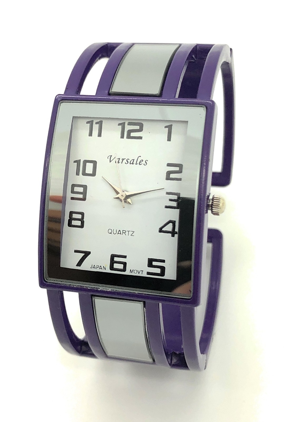 Varsales Ladies Large Square Elegant Metal Bangle Cuff Fashion Quartz Watch