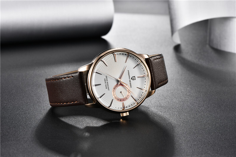 PAGANI DESIGN Men’s Sport Watch Military Waterproof Brown Leather Strap Watches