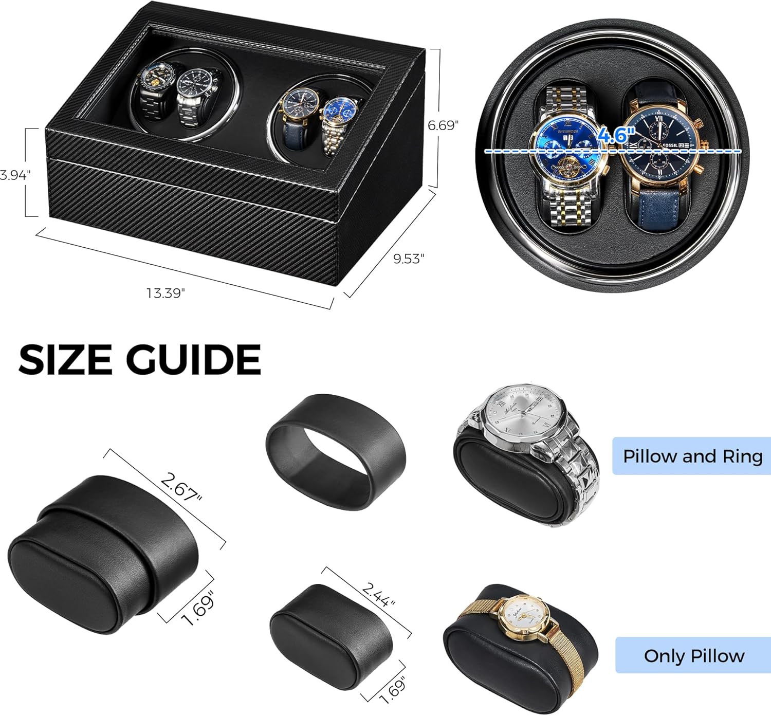 Watch Winders for Automatic Watches, Automatic Watch Winder with 4 Watches Rotat