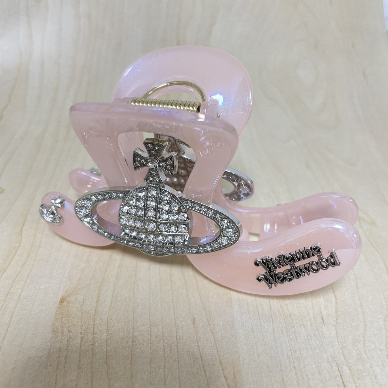 Vivienne Westwood Hair Clip Orb 11 x 6.5 x 3.6cm Plastic Pink Silver