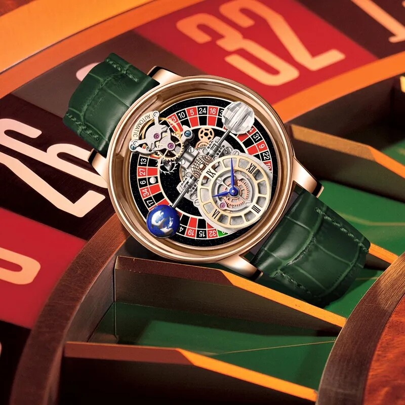 2023 PINDU Design Luxury Men’s Quartz Watch 3Bar Astronomia Casino Roulette