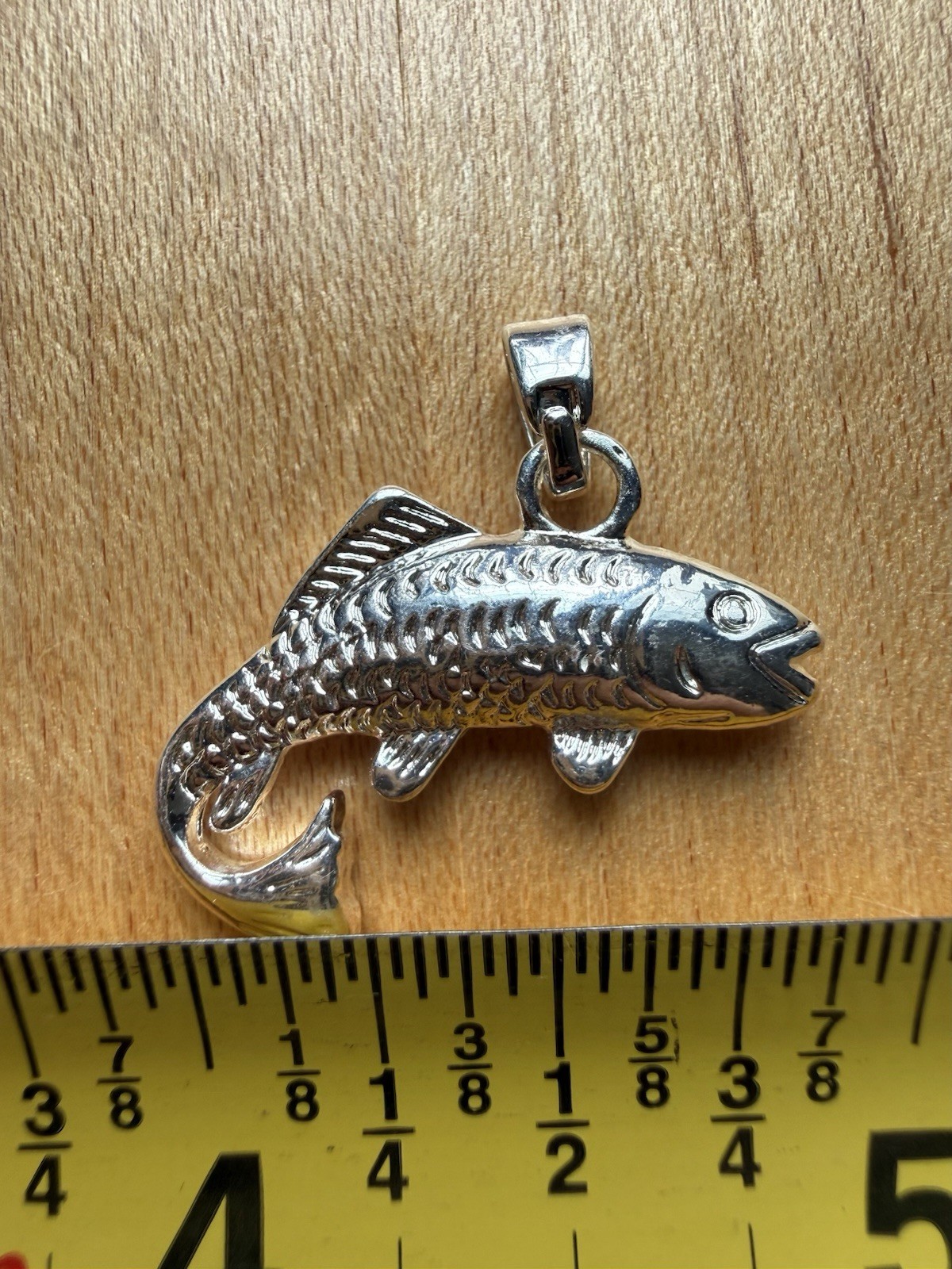Silver Toned 3D Gamefish Pendant or Charm