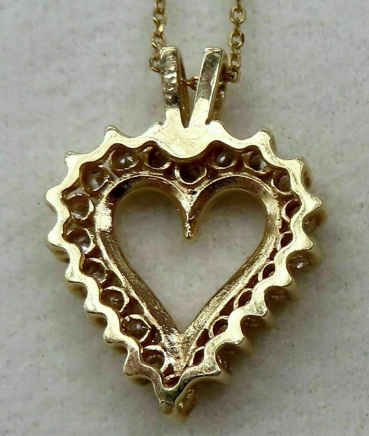 1CT Round Lab-Created Diamond Heart Pendant For Womens 14K Yellow Gold Plated