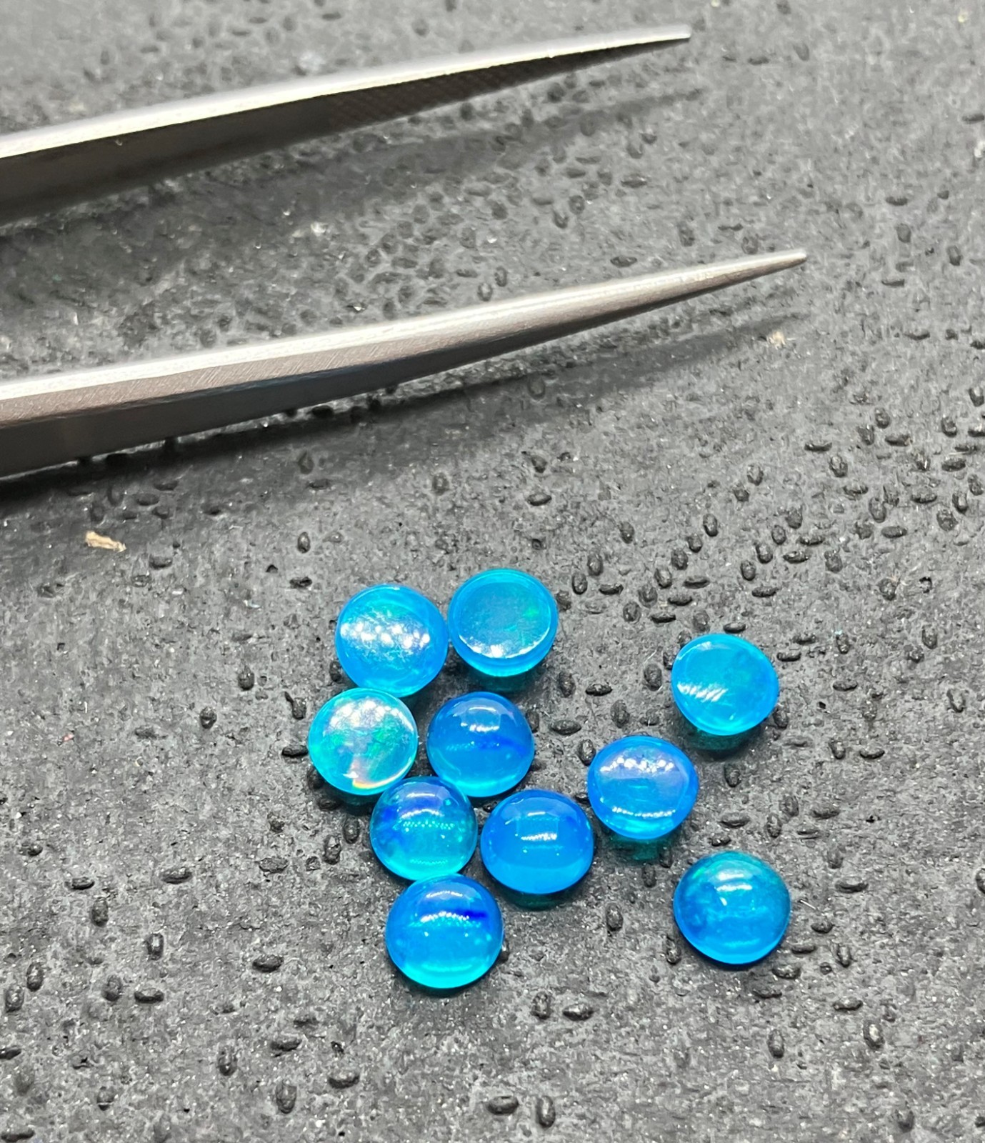 Ethiopian Opal Flat Back Natural Paraiba Fire Round AAA Loose Gemstone Jewelry