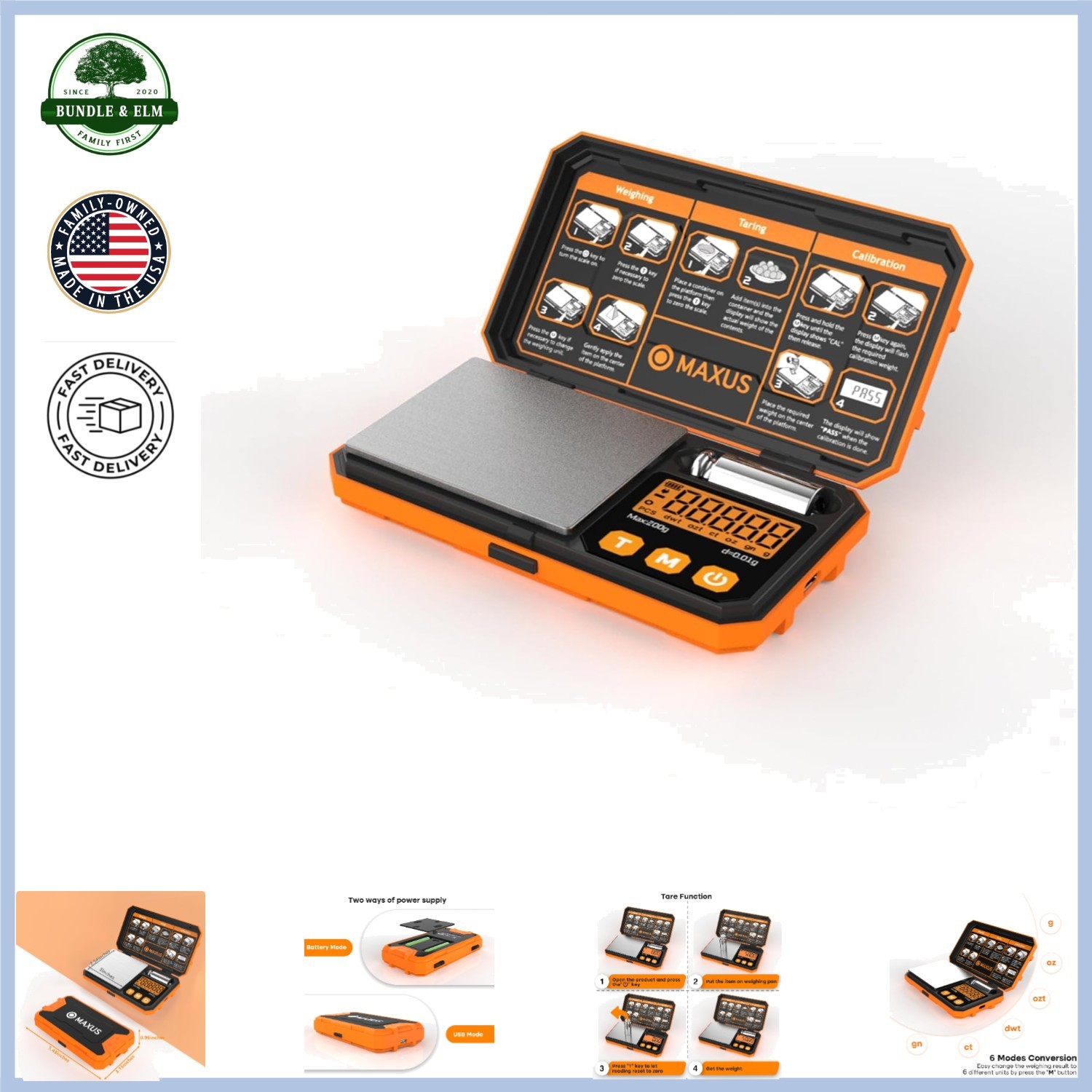 Digital Pocket Scale with Backlit LCD Display and Tare Function for Accuracy