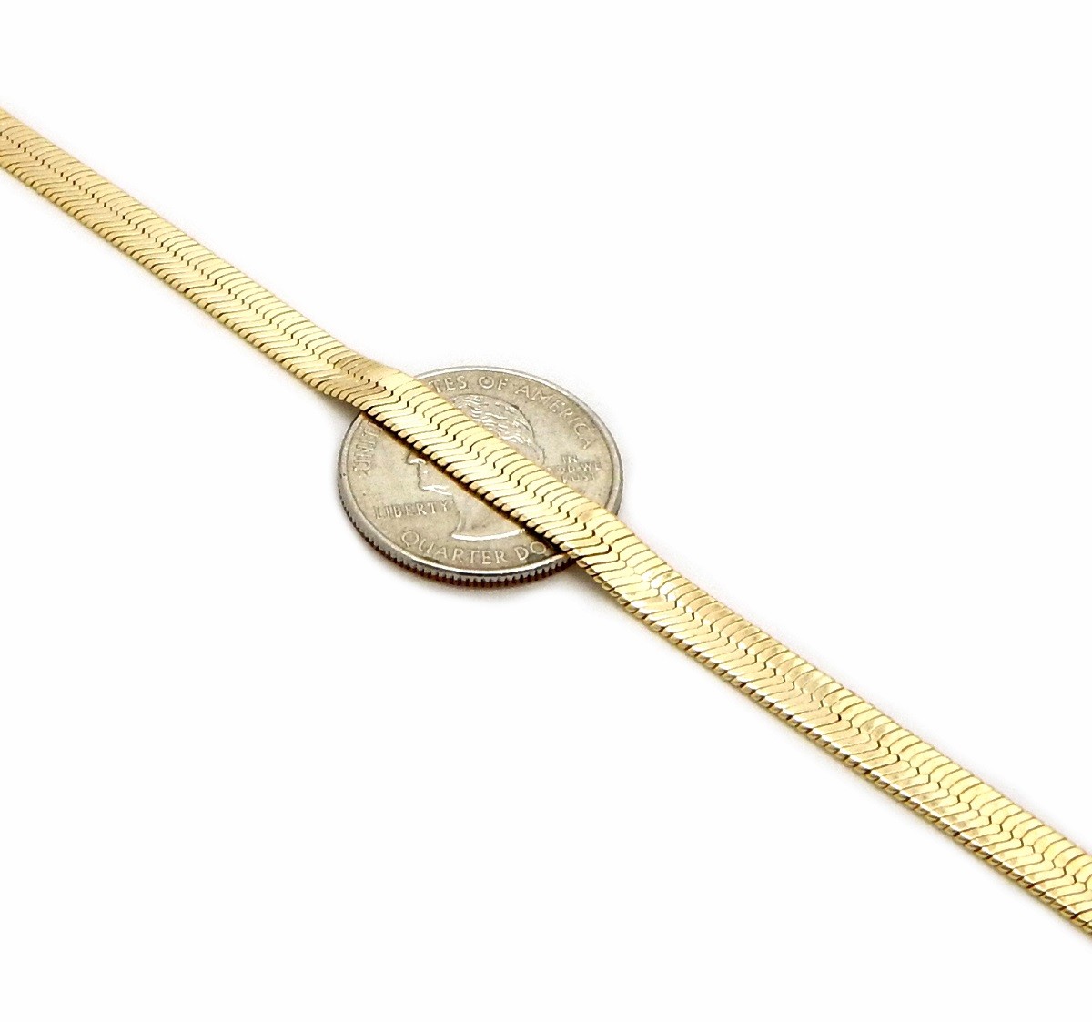 Wholesale 6mm Herringbone Chain Necklace 12 piece 18″ 20″ 24″ 30″ Gold Plated