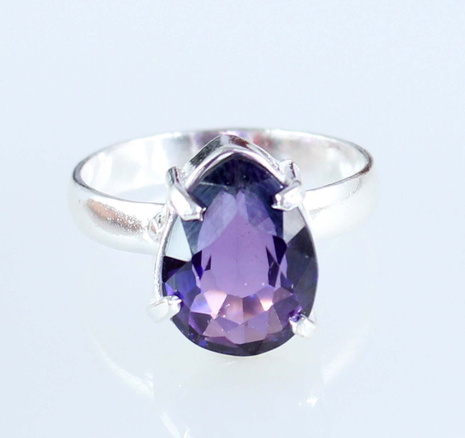 Gemstone Anniversary Ring 6.85 Ct Natural Pear Boysenberry Sapphire Certified