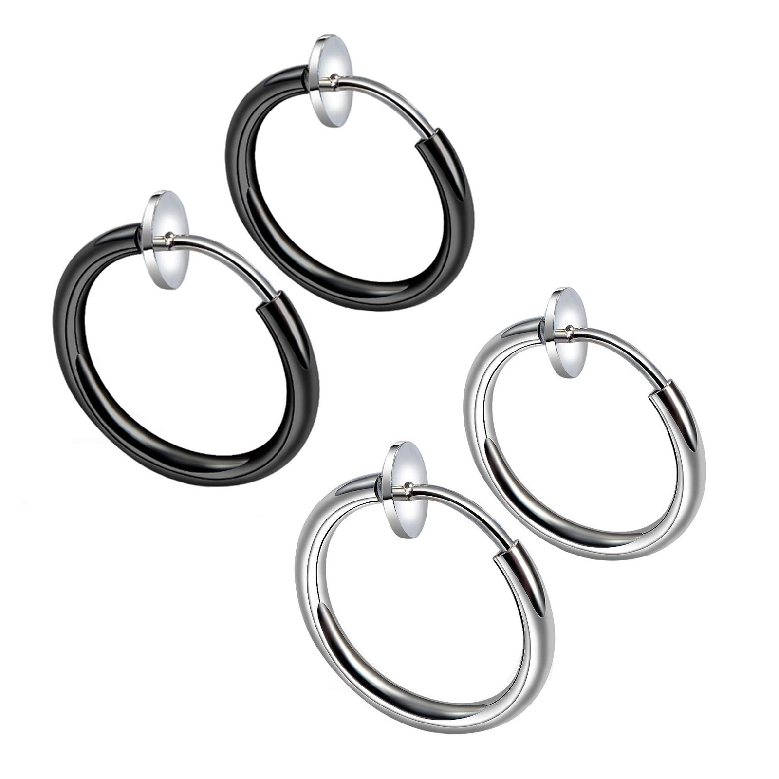 1 Pair Clip-On Non-Piercing Earing Fake Septum Lip Cartilage Nose Tragus Ring US
