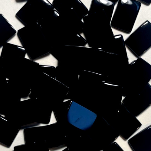 TWO (2) PIECES BLACK ONYX 14X10 MM RECTANGLE FLAT AS PICTURED BELOW WHOLESALE!!!