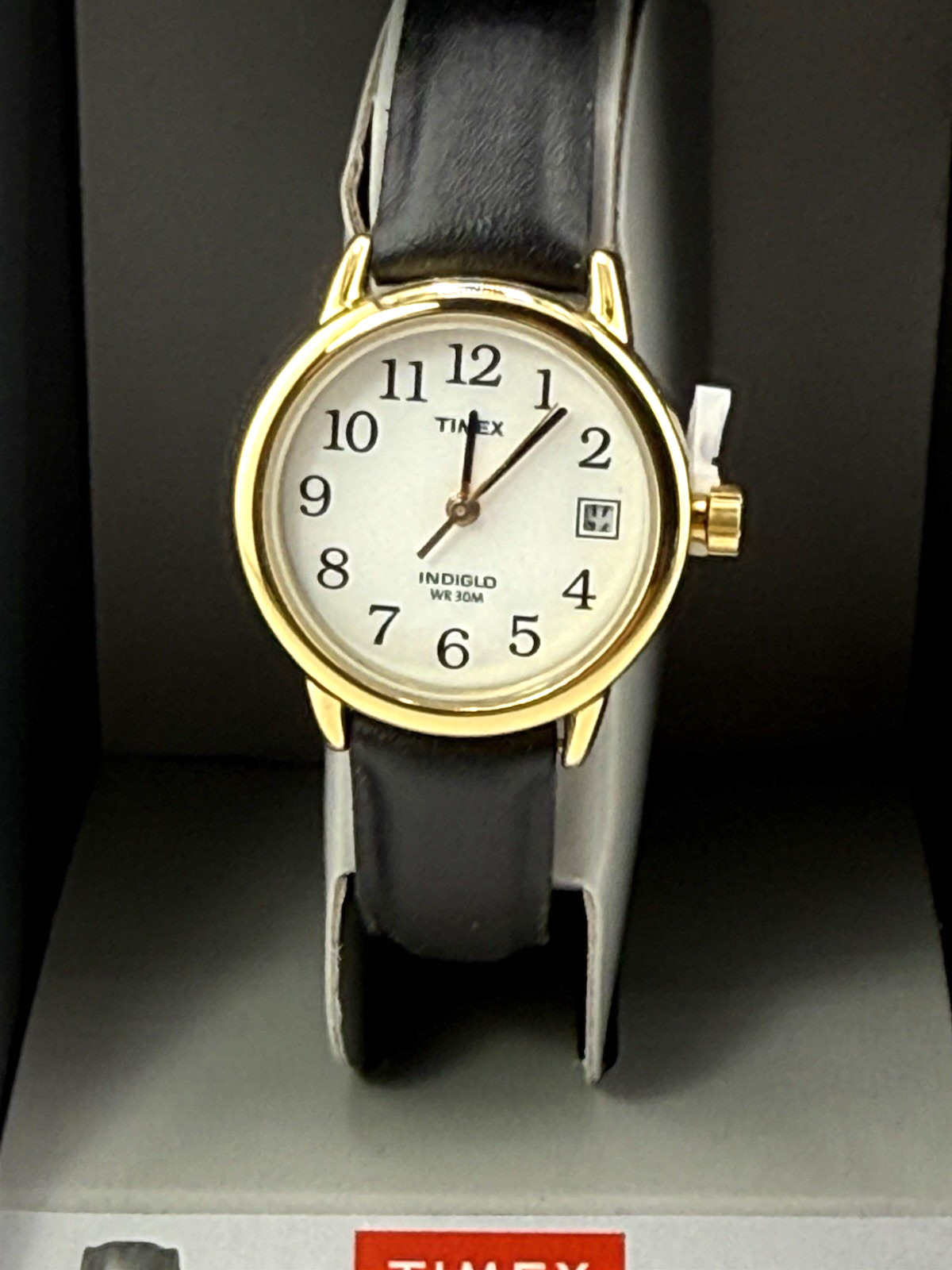 Timex® Women’s Leather Watch Gold and Black Leather – T2H341- New!!