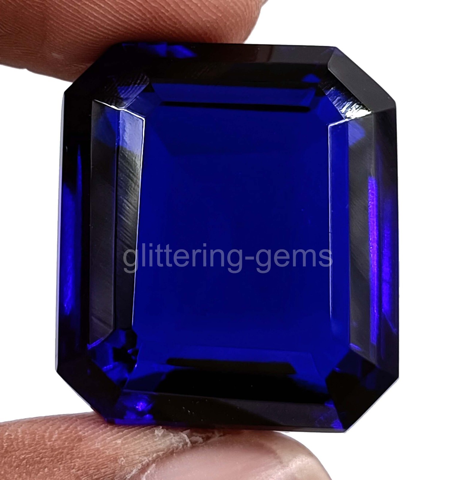 Certified Natural Brazilian 101.60 Ct Blue Emerald Cut Topaz Loose Gemstone 5AIS