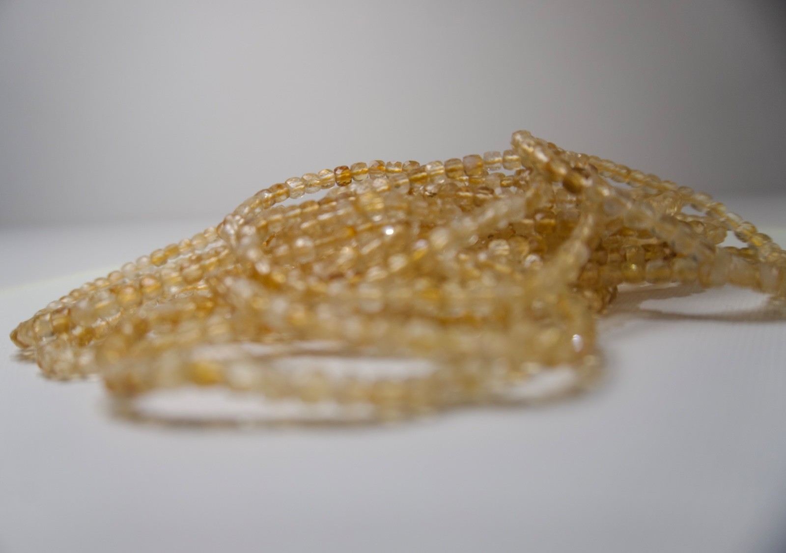 100% Natural Citrine Faceted Beaded Stretch Bracelet | Genuine Yellow Gemstone C