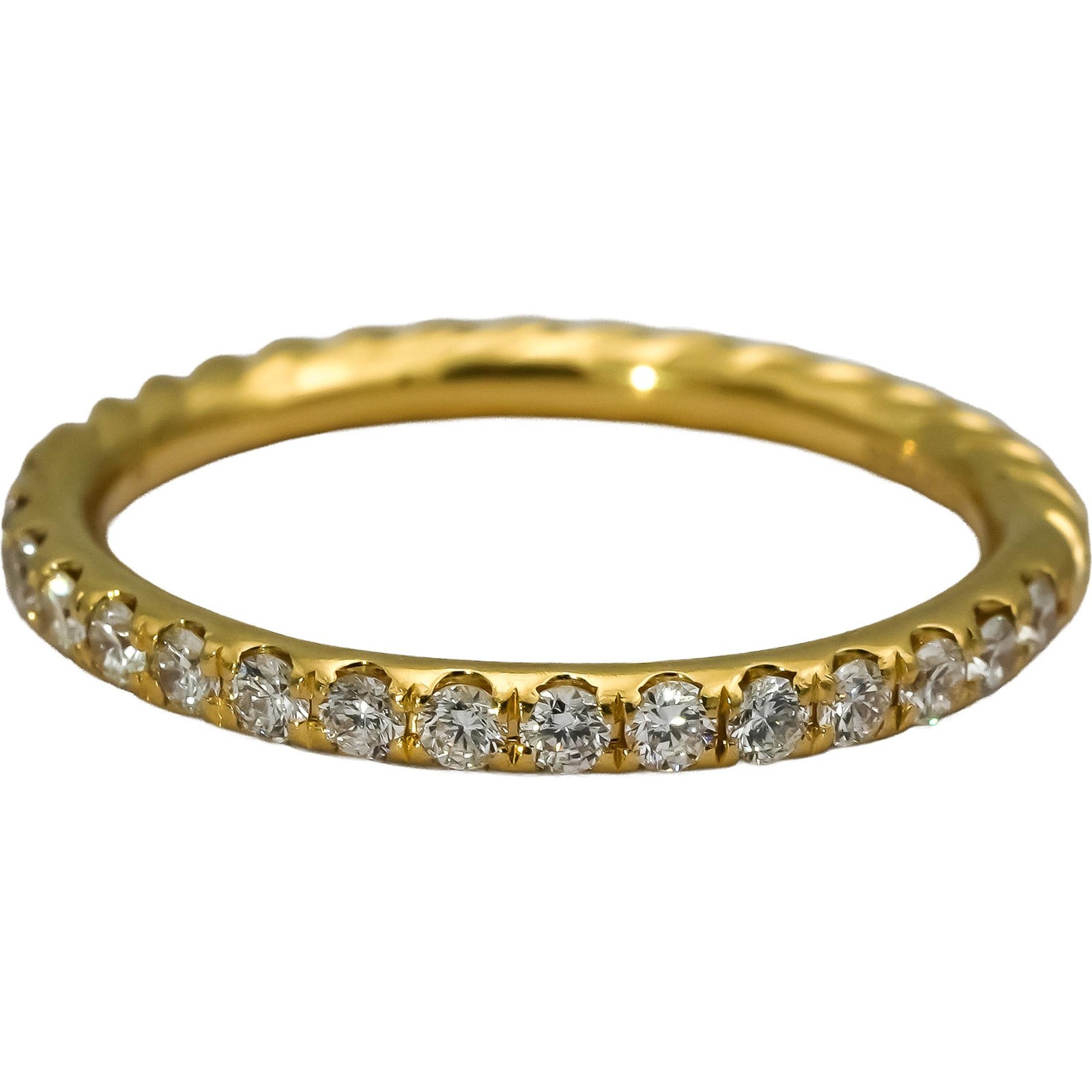DAVID YURMAN 18k Yellow Gold VS Diamond Cable Collection Stack Ring .31CT Size 6