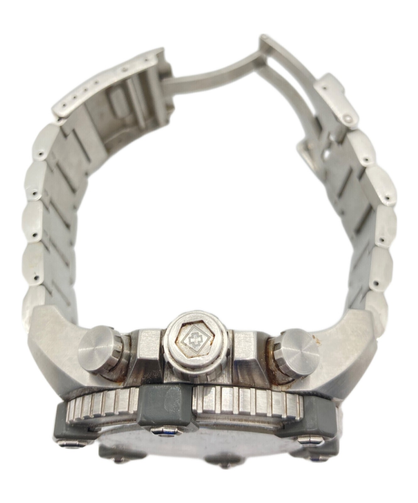 Invicta Authentic Mens Black Dial Silver Tone Bracelet Wristwatch 33714