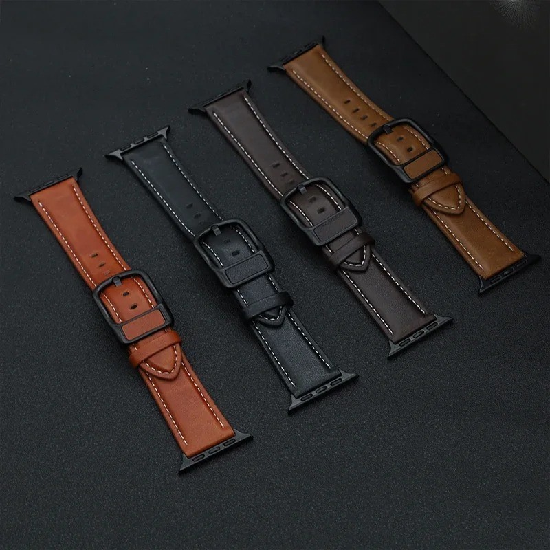 Genuine Leather Apple Watch Band Strap for iWatch Series 11 9 8 7 Ultra 38-49mm