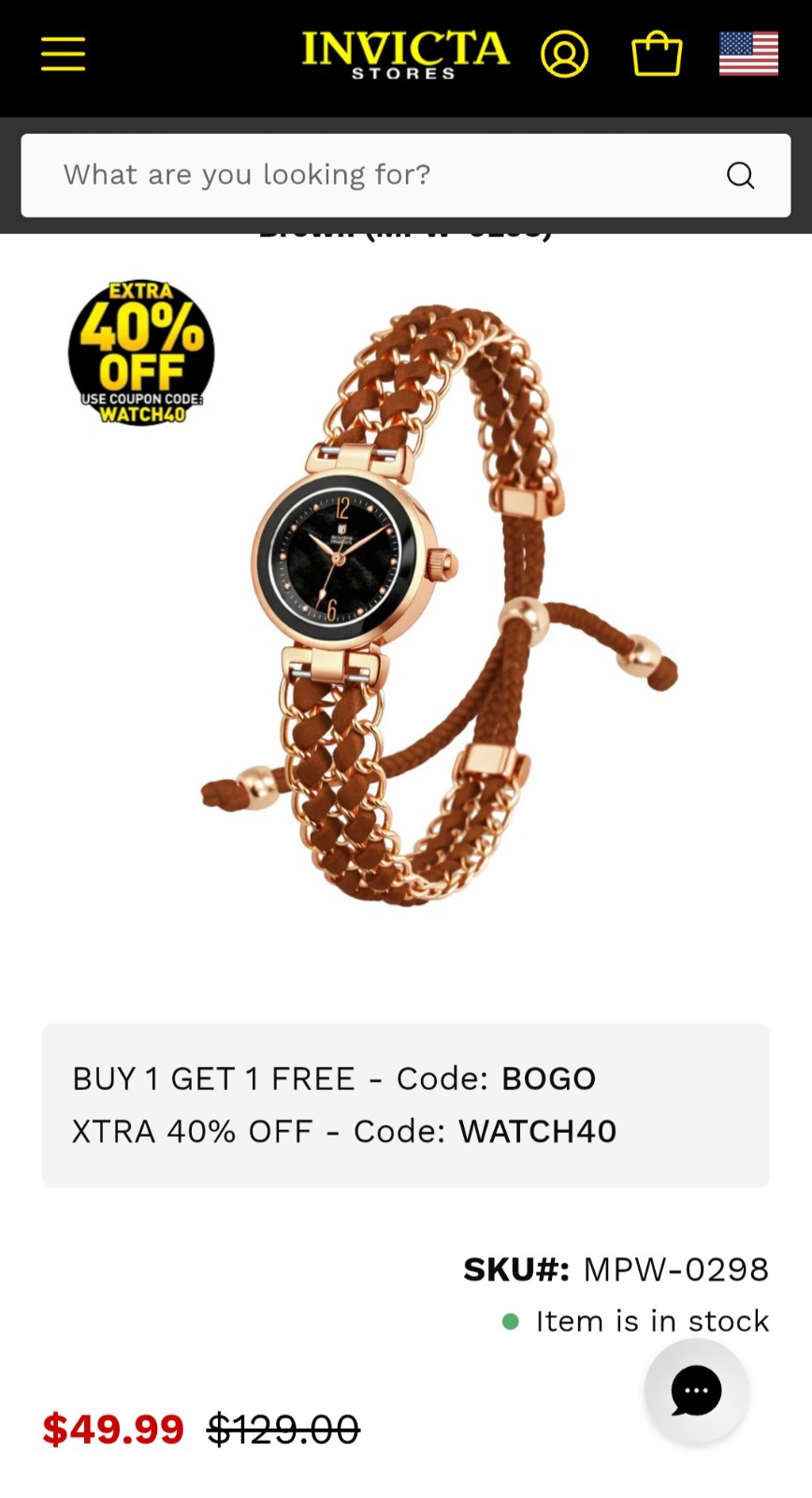 Montres Prestige Women’s Watch – 25mm, Brown/Rose Gold/Black Dial MPW-0298 New!!