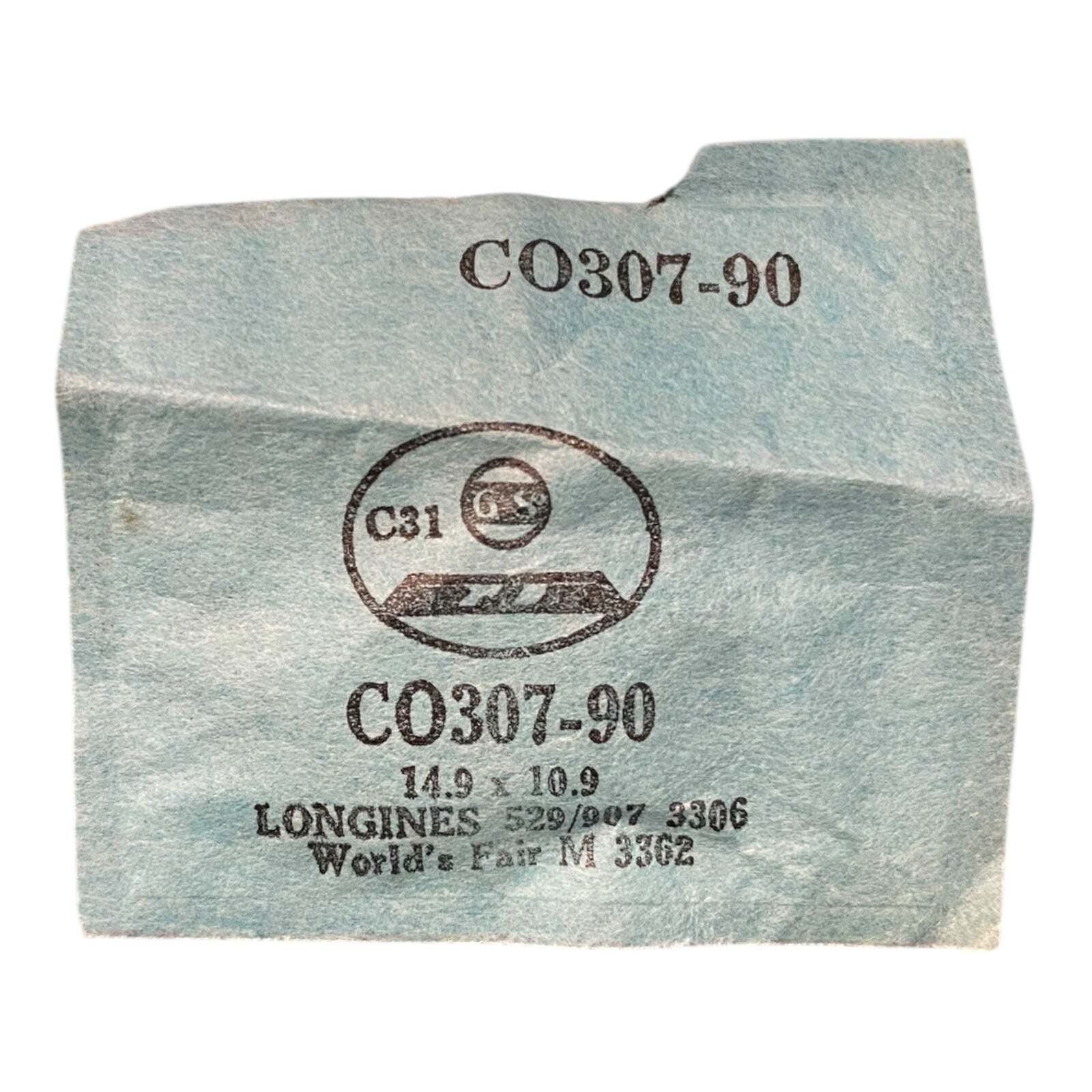 Germanow-Simon Mach (GS) CO307-90 Watch Crystal 14.9×10.9 NOS Part Longines