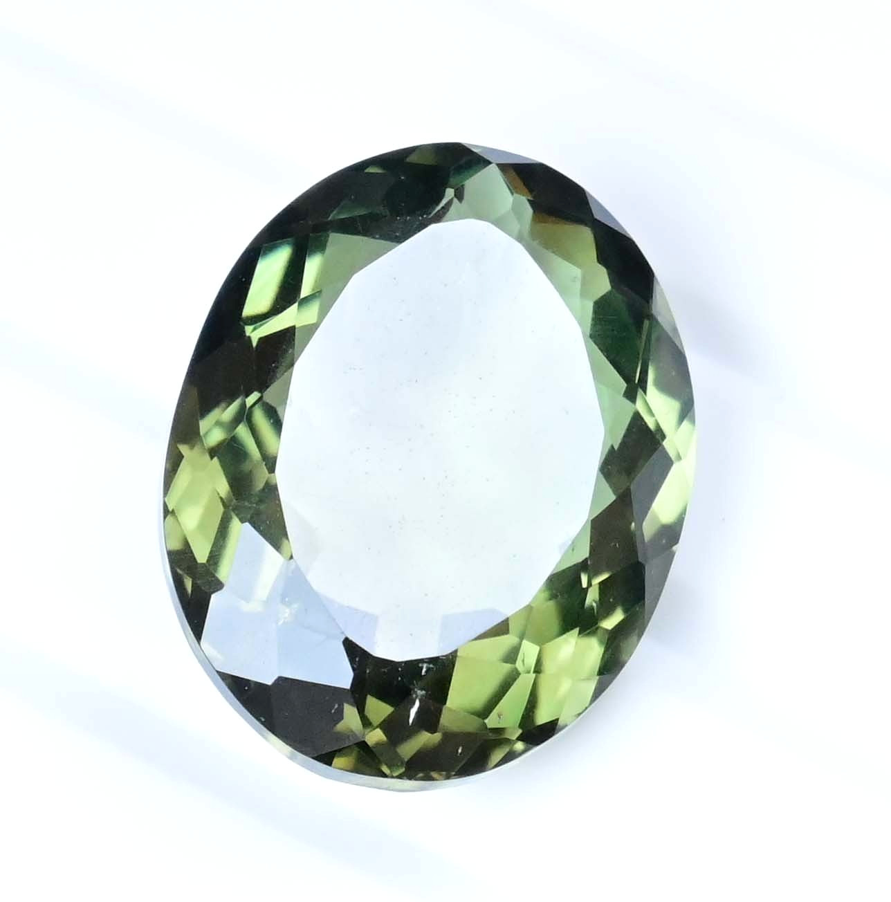 28.75 Ct Natural Greenish Moldavite Oval Certified Flawless Loose Gemstone