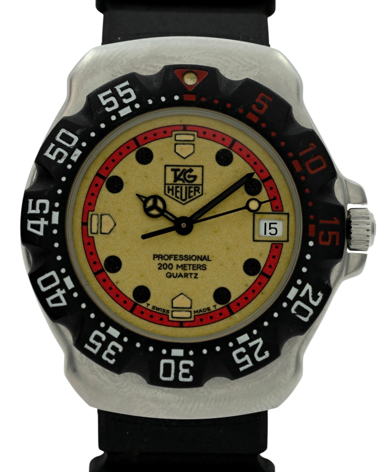 Tag Heuer 35mm Men’s Formula 1 Red/ Black/ Luminous Swiss Made SS Watch- WA1211!