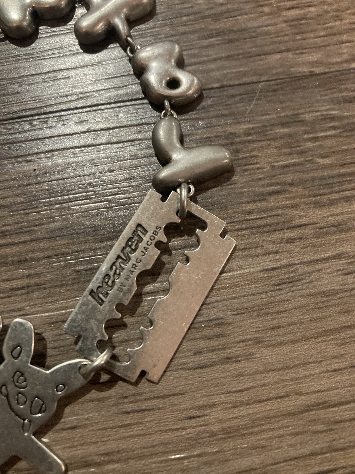 Marc Jacob’s Stray Rats Necklace Heaven Razor Blade Pendant 10.5” Partial