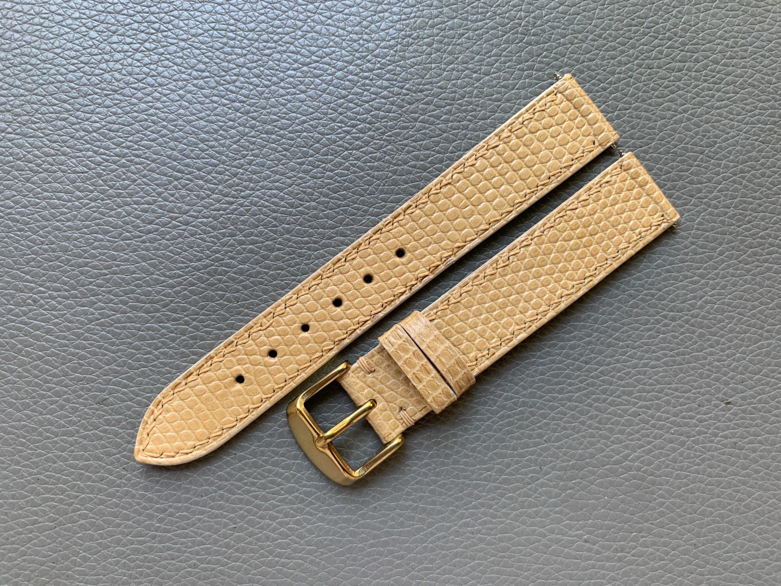 Beige Genuine Lizard Leather watch strap band Custom 10 16 17 18 19 20 21 2226mm