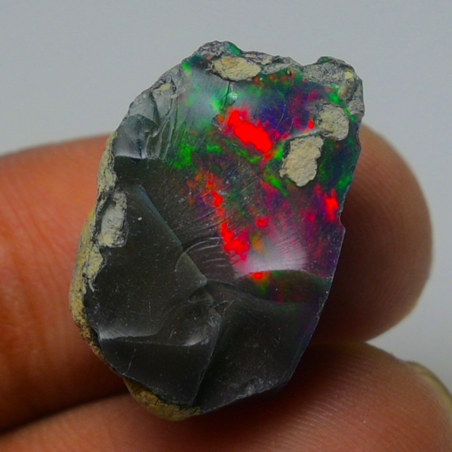 Black Opal Rough 12.45 Carats, Smoked Ethiopian Welo Opal Rough, Fire Opal Raw