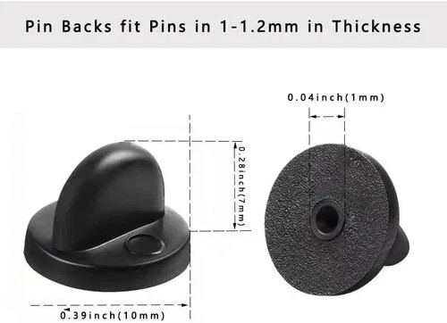 100 Pcs PVC Rubber Pin Backs Butterfly Clutch Backings Holder Tie Tacks Keepers