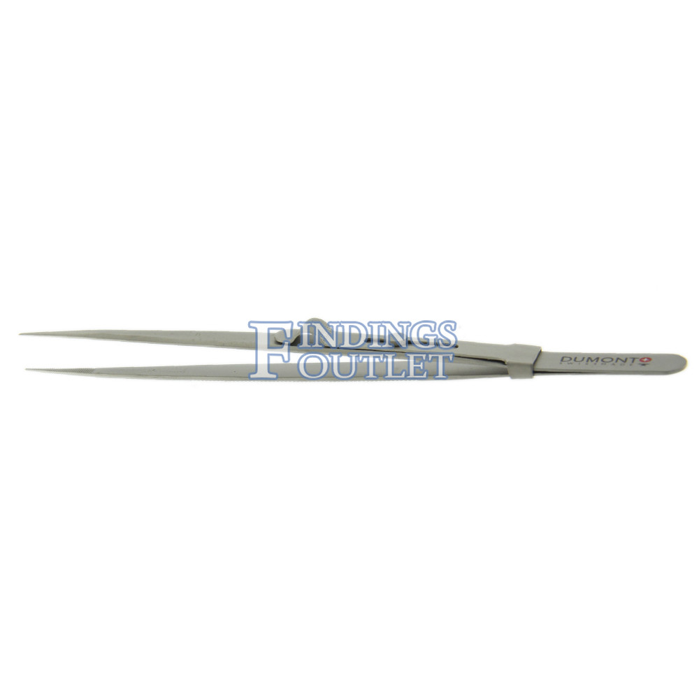 Locking Diamond Tweezer Fine Point Gray Matte for Jewelers Gemstones Swiss Made