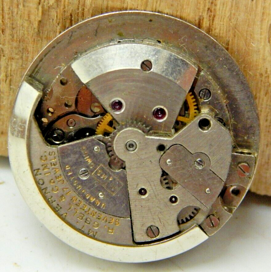 Vintage Mt. Vernon R. Gsell & co 11 1/4MS 17 jewel Automatic watch movement