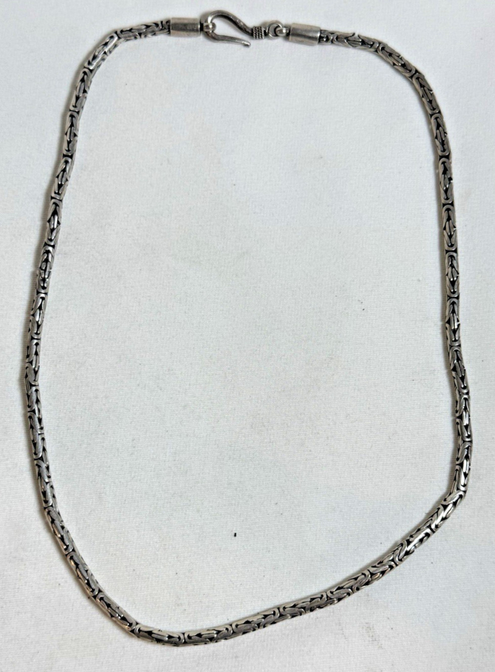 Sterling Silver 3mm Foxtail Chain 16″ Necklace, 21.39 grams