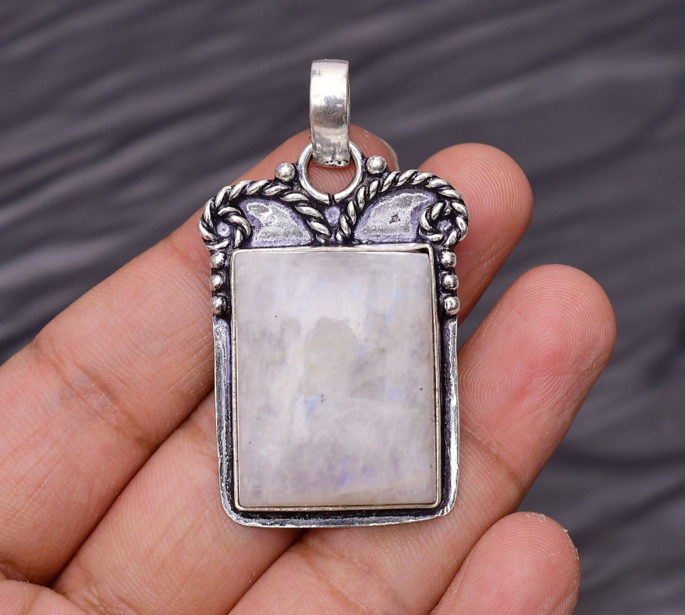 Moonstone Gemstone 925 Sterling Silver Jewelry Pendant 2.12″