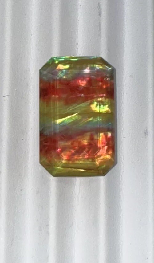 Huge Certified 33.95Ct. Madagascar Emerald Facet All Natural Ammolite Triplet