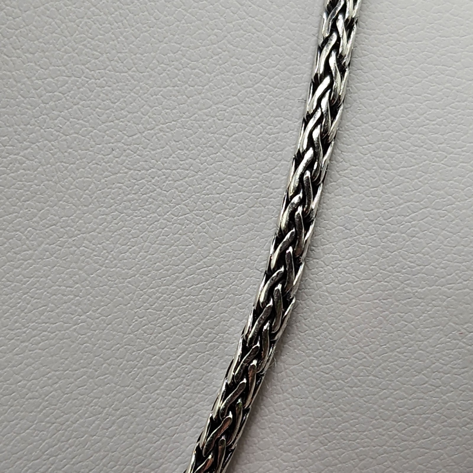 925 NEW Sterling Silver Oxidized Bali Foxtail Chain 18″ 2.5mm Width