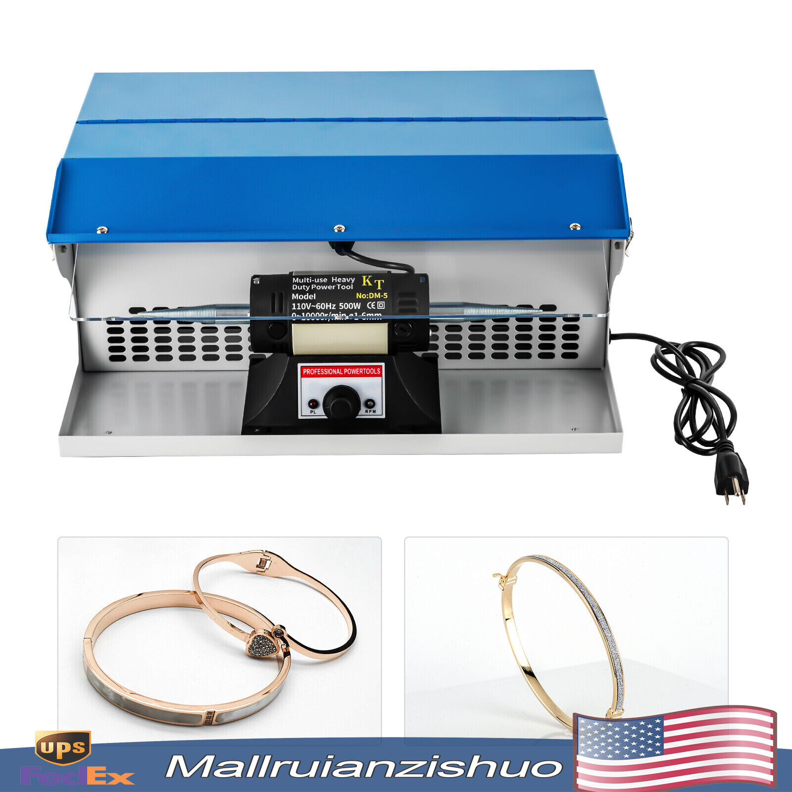 Jeweler Polishing Machine Gem Jade Buffing Polisher Tabletop 0-10000rpm/min 120W