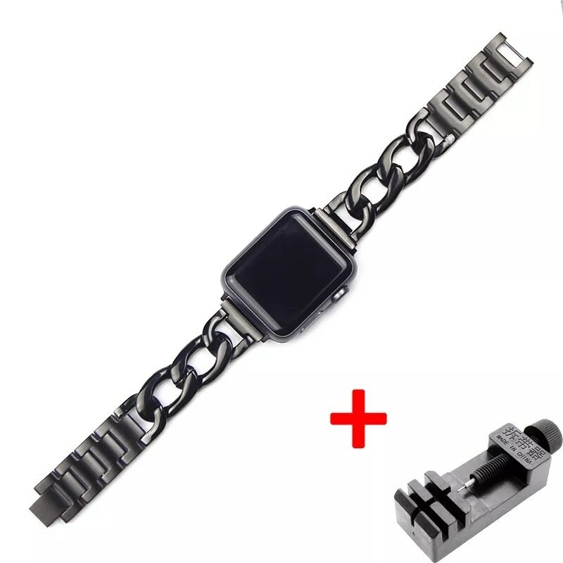 Metal Stainless Steel Chain Strap for Apple Watch Series 6 iWatch band 38MM 40MM