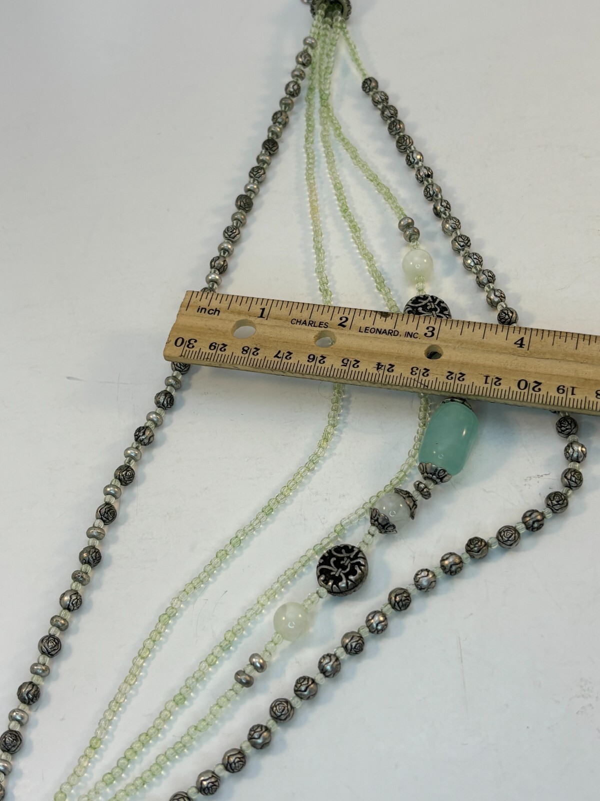 Premier Designs Antiqued Silver-tone Bracelet Necklace Set Aqua Silver Beads
