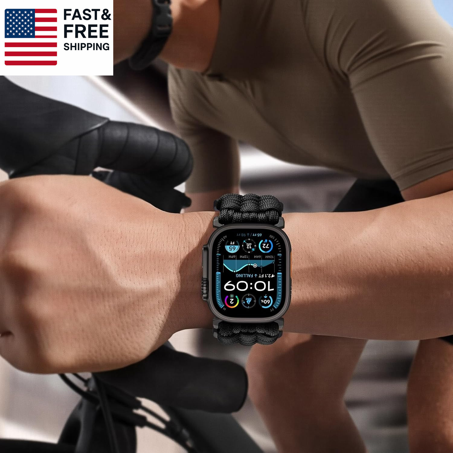 Rugged Nylon Band for Apple Watch Ultra 2/1 49Mm 46Mm 45Mm 44Mm 42Mm Men