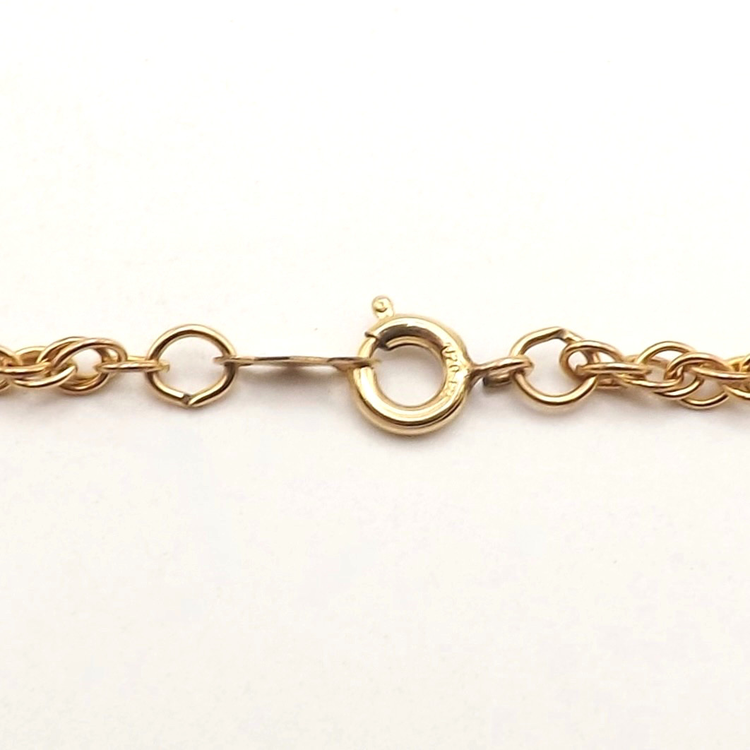 12k Gold Filled Open Rope Link Pendant Chain Necklace 30in Long 2.5mm 8gr