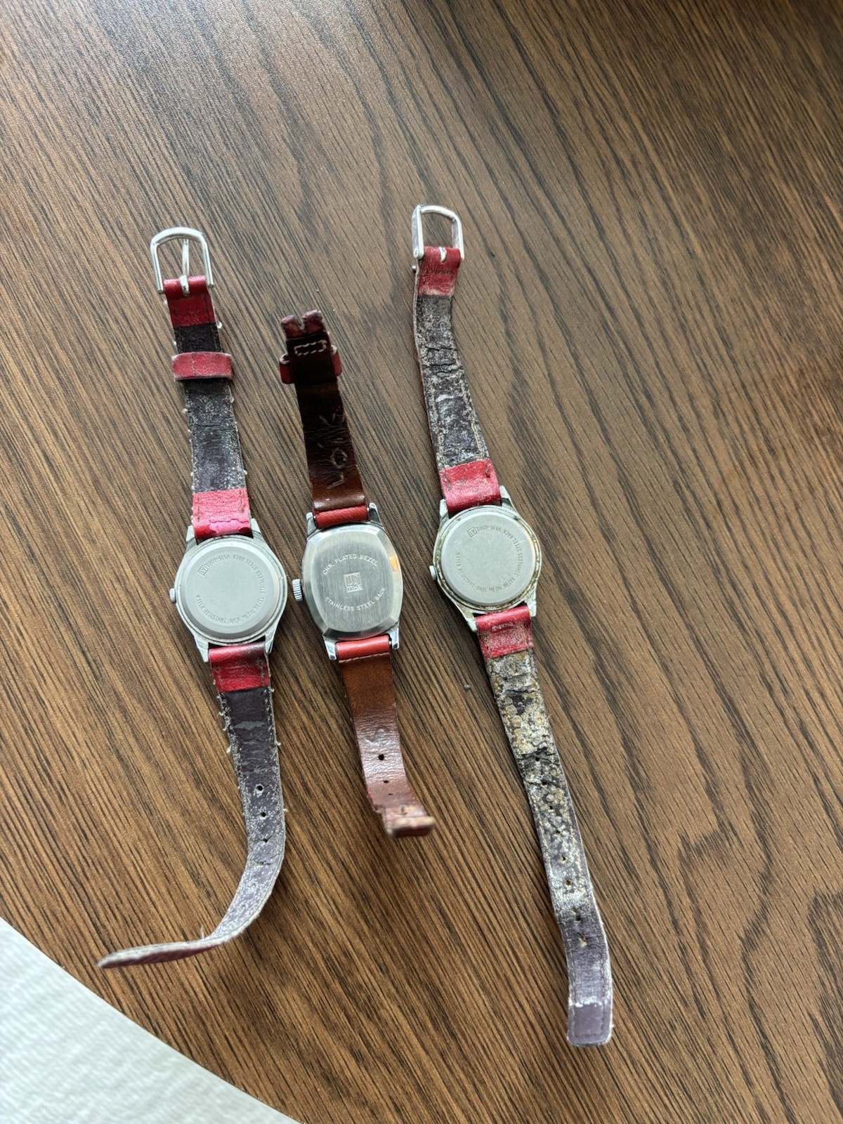 DISNEY Vintage Mickey Mouse Watch Lot (3) Ingersoll Mechanical Lorus Quartz Red