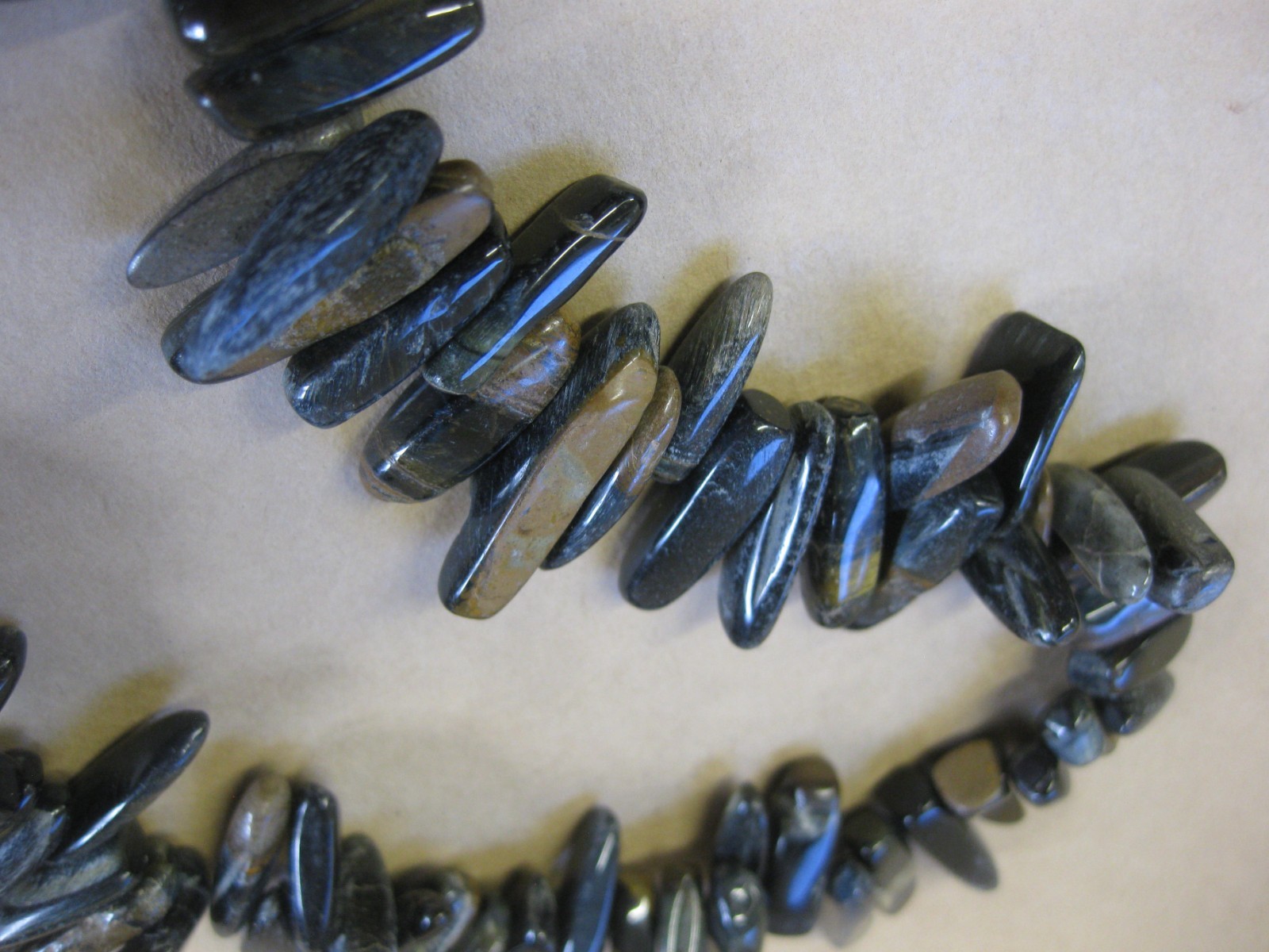 Black Agate Chip / Branch Bead Necklace ~ Statement Necklace ~ 36″ ~ 92 cm