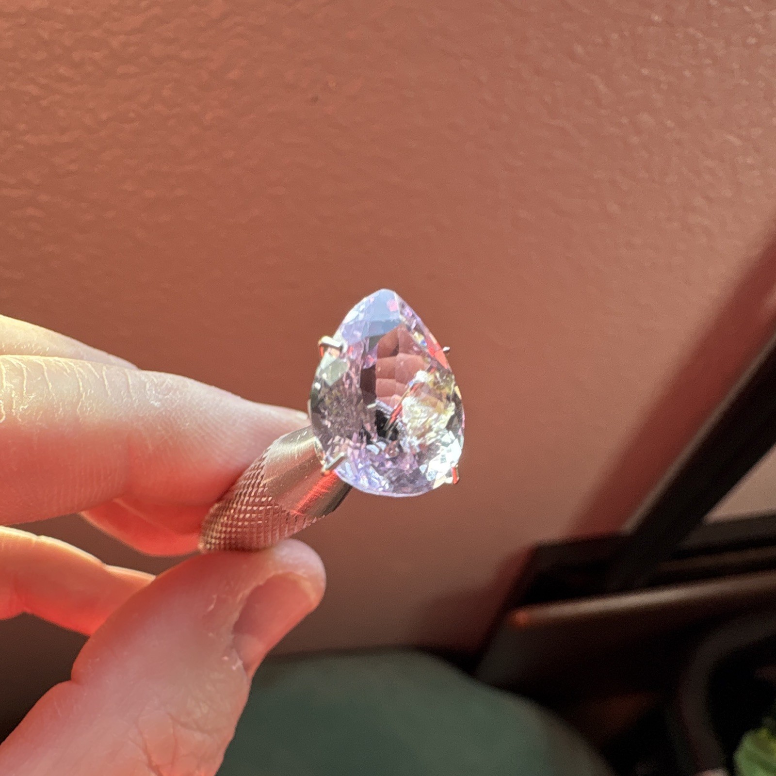 6.49ct Natural Unheated Purple Amethyst Pear Cut 14.5×10.8mm Brazil