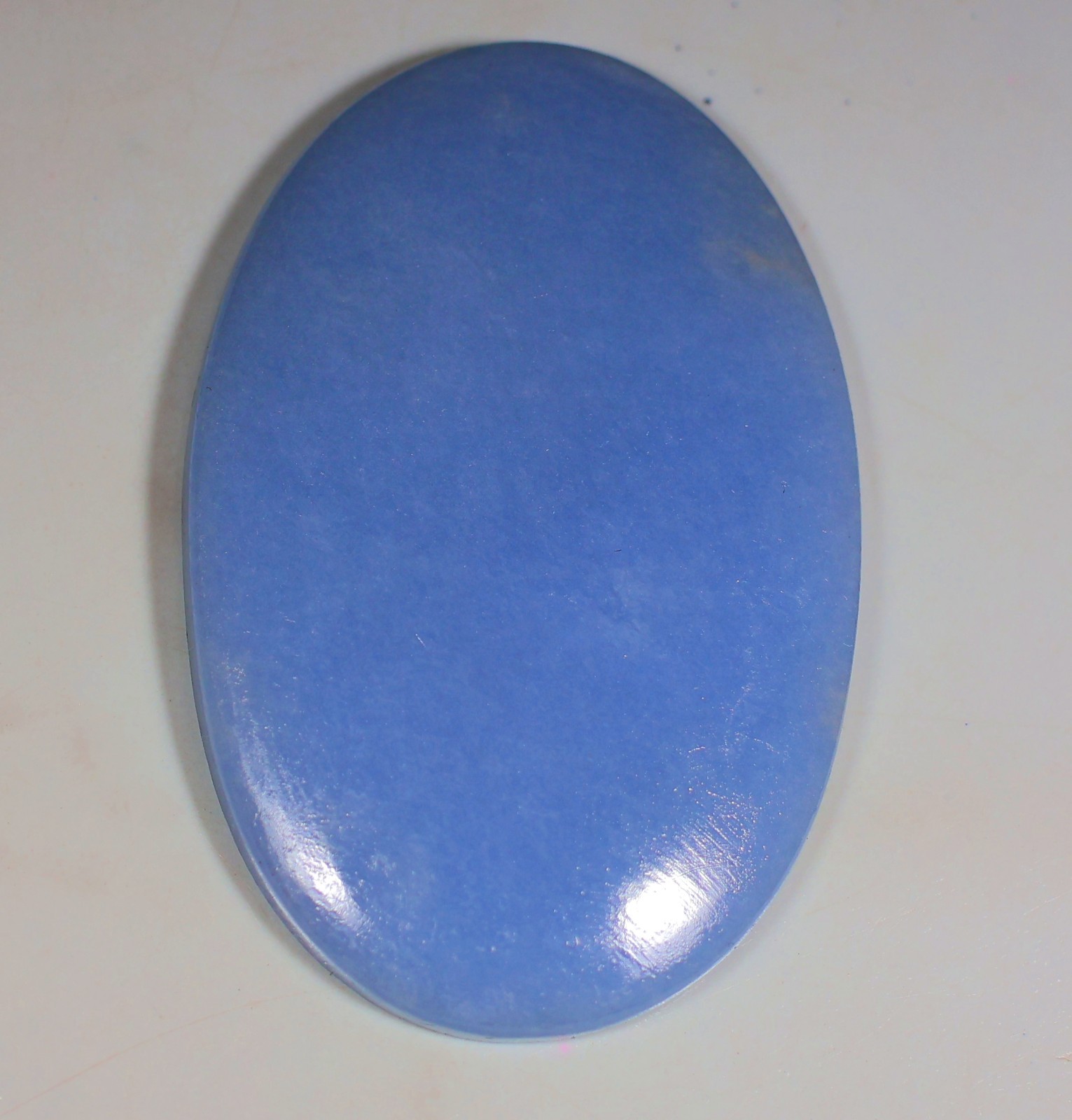 144 Ct 6X37X57 mm Natural Blue chalcedony Angelite Oval Cabochon Gemstone KE-03